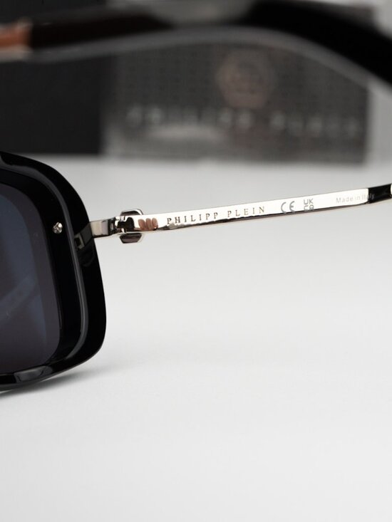 Philipp Plein Women Sunglasses Black Grey Pilot SPP008M 0700 NEW AUTHENTIC main image 5